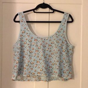 Light blue floral crop top